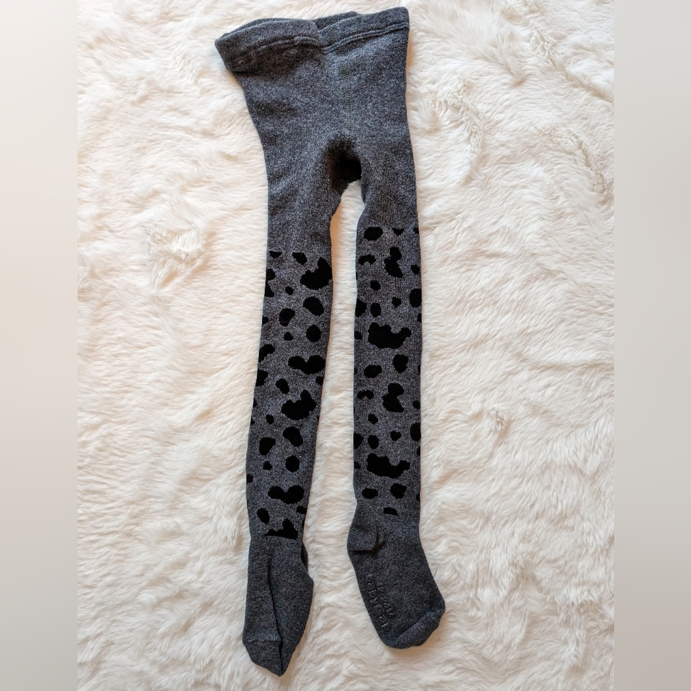 NWOT Baby Gap Spotted Knit Tights Grey Black 12-24m
